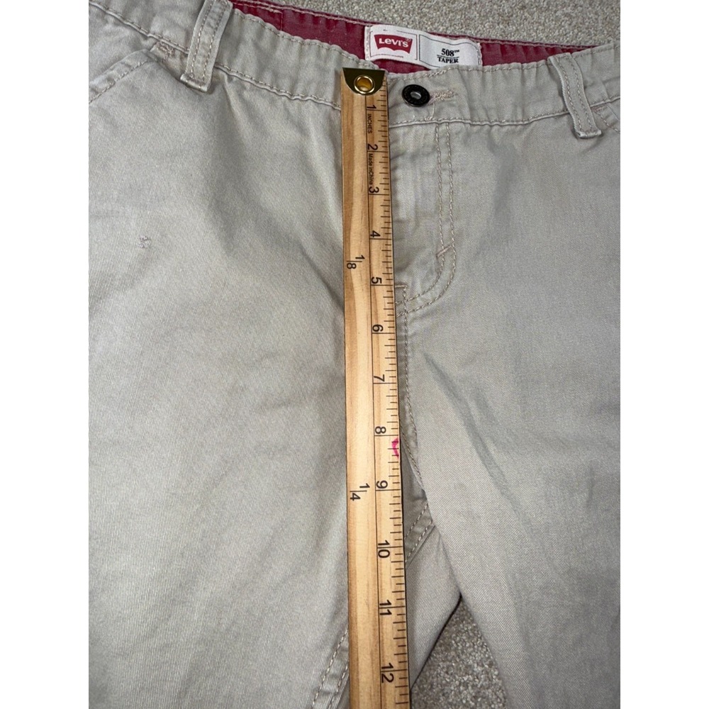 Levis 508 Pants Boys 18 Gray Cotton Logo Mid Rise Tapered Leg Everyday Wear - Picture 8 of 12